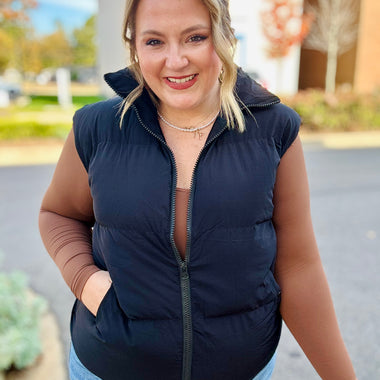 GraceLynn Puffer Vest in Black