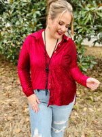 Amelia Velvet Button Down