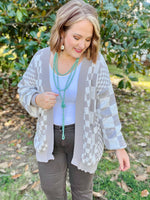 Mocha Checkered Cardigan
