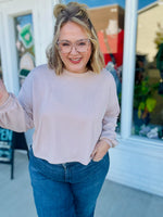 Sabrina Ribbed Top In Taupe