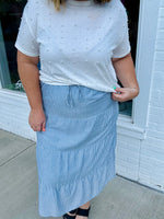 Ivory Striped Skirt