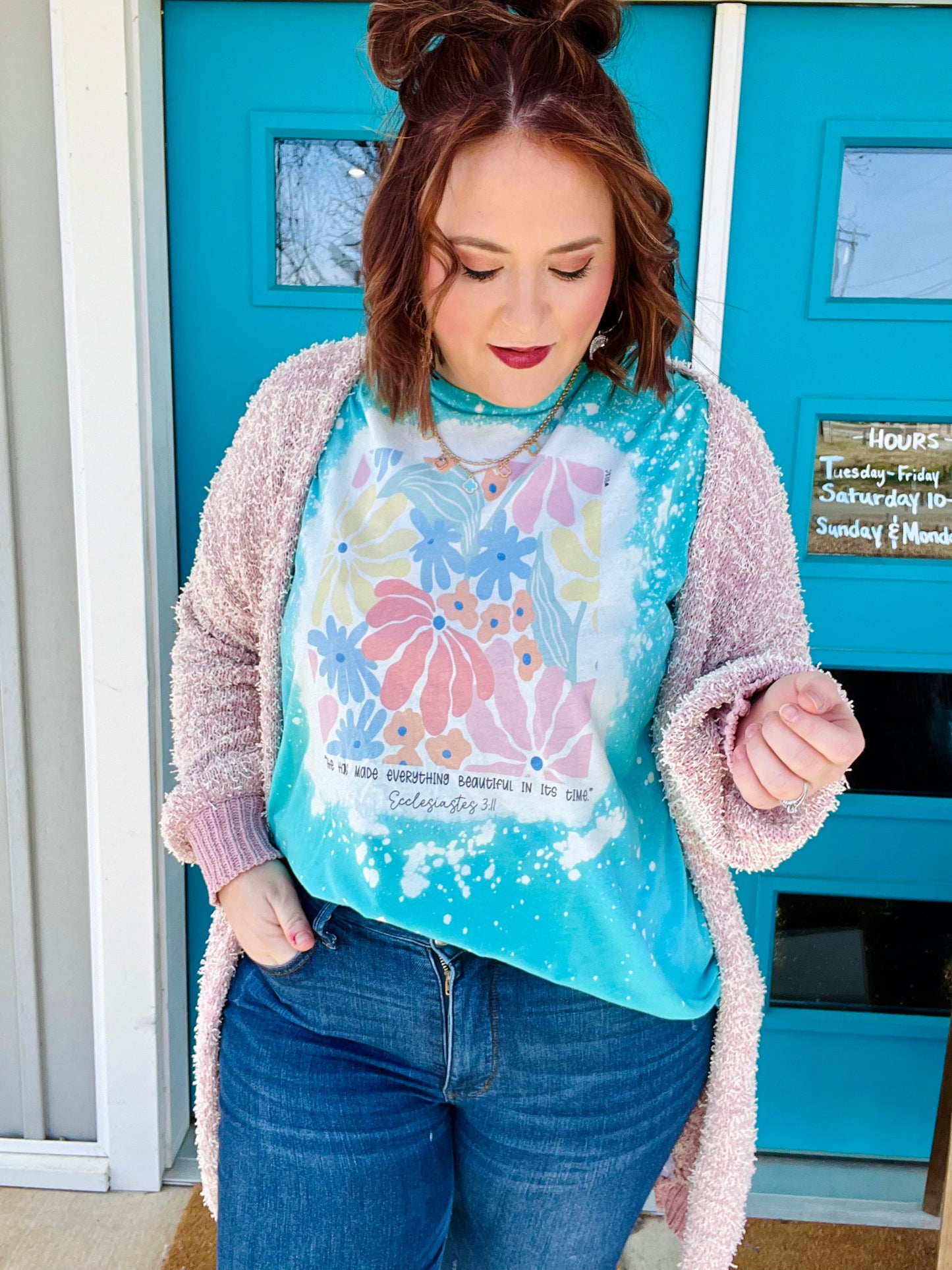 He Makes all things Beautiful Bleached Tee