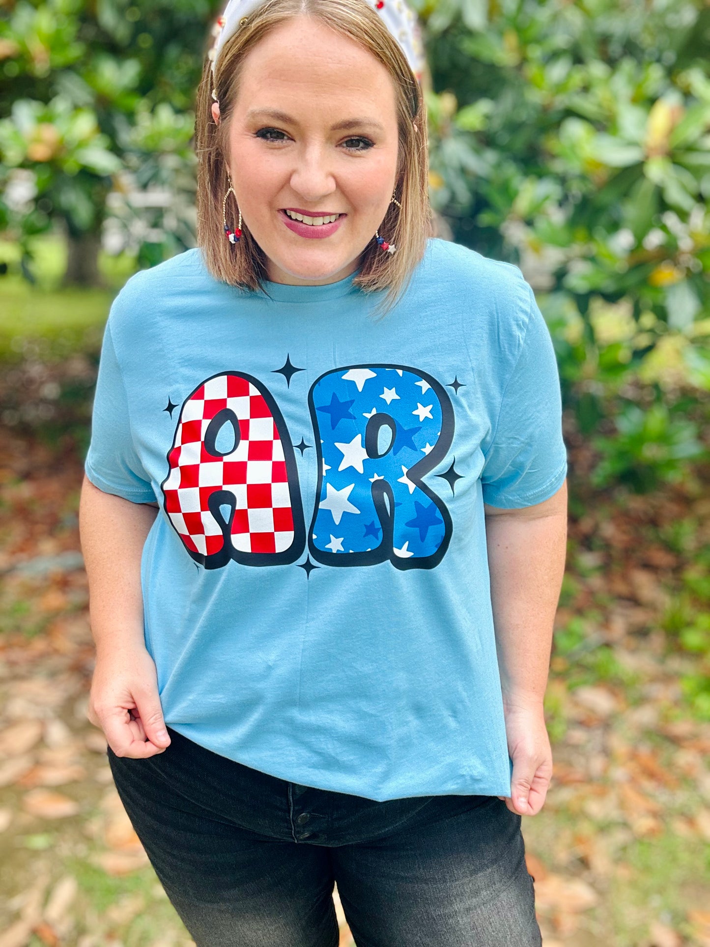 AR Bubble Letter Tee On Bella Canvas