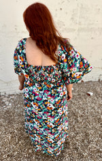 Tracy Black Floral Sweetheart Dress