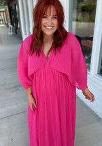 Ashlynn Pink Pleated Dress