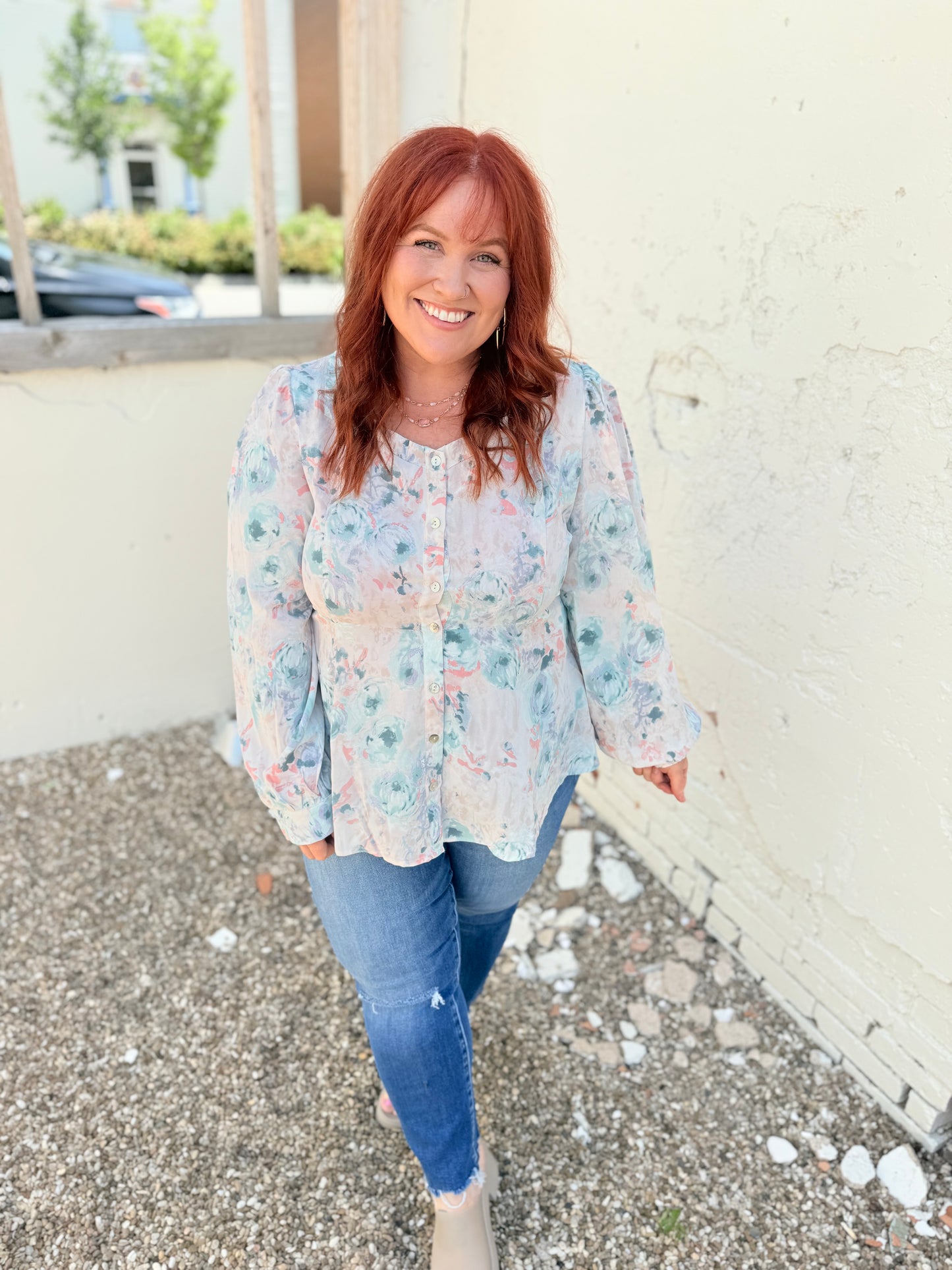 Sophia Floral Button Down Top