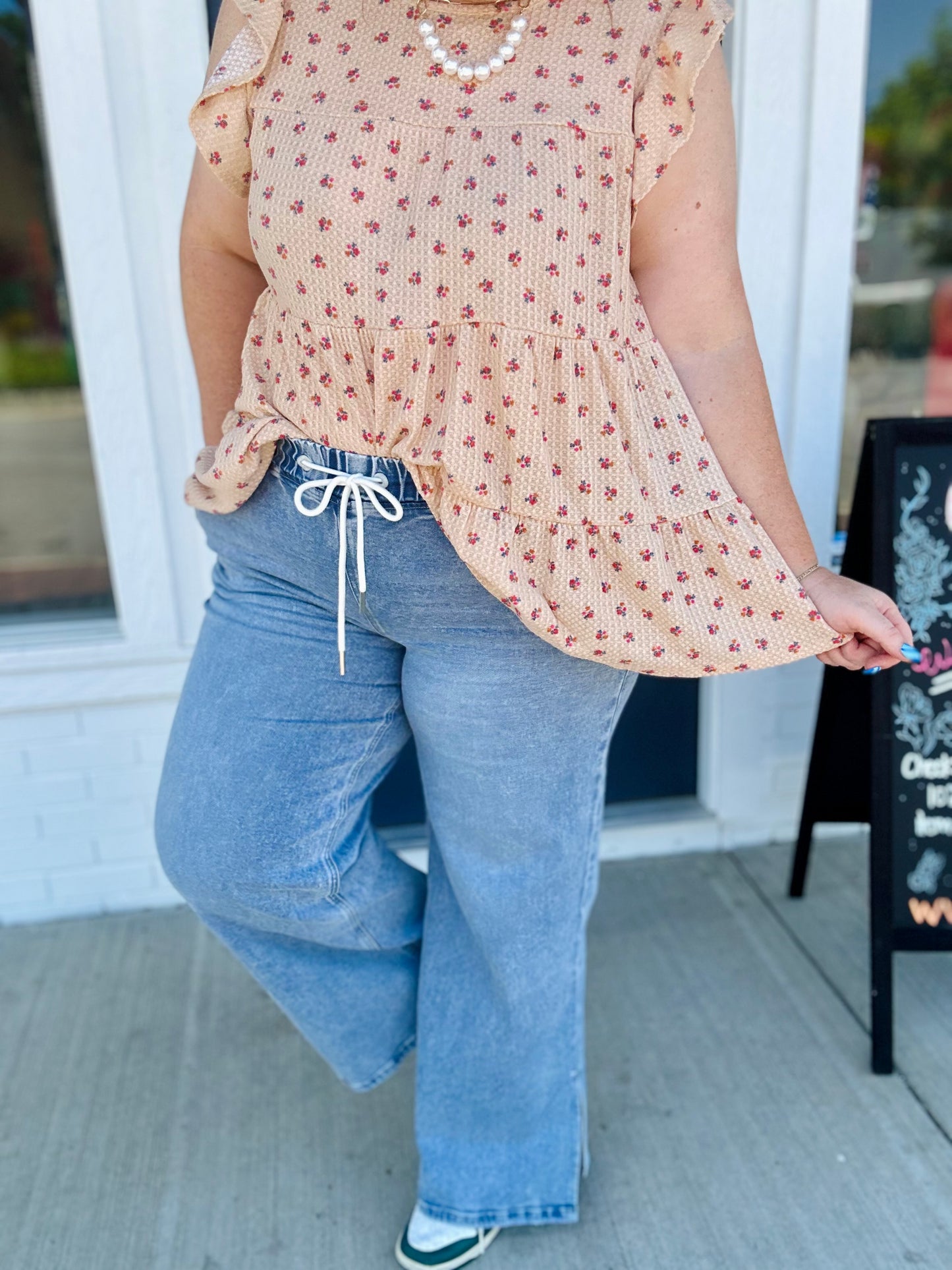 Sara Slit Leg Vervet Jeans