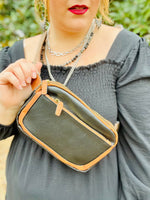 Mineral Washed Faux Leather Crossbody