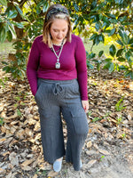 Laylah Charcoal Ribbed Pants