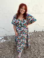 Tracy Black Floral Sweetheart Dress