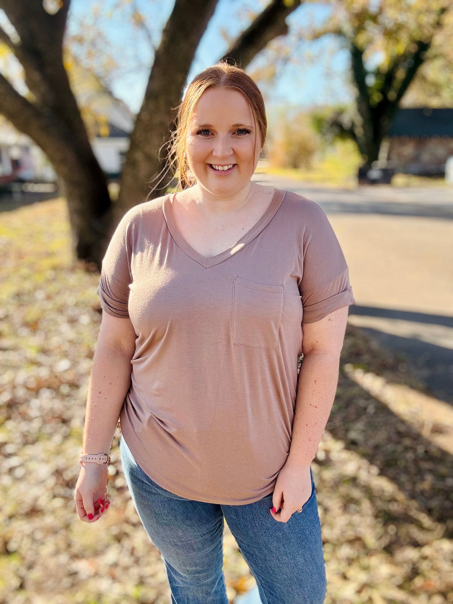 Jess Solid Color Pocket Tee (Multiple Colors)