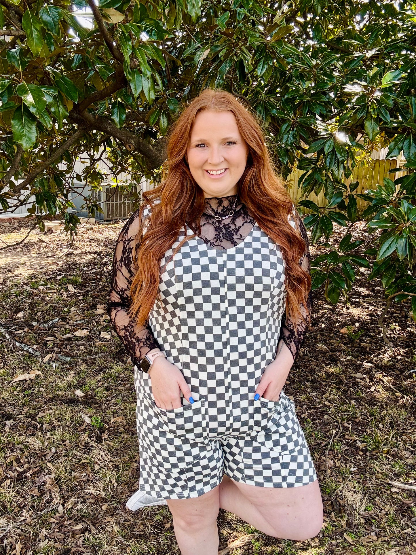 Amelia Checkered Romper