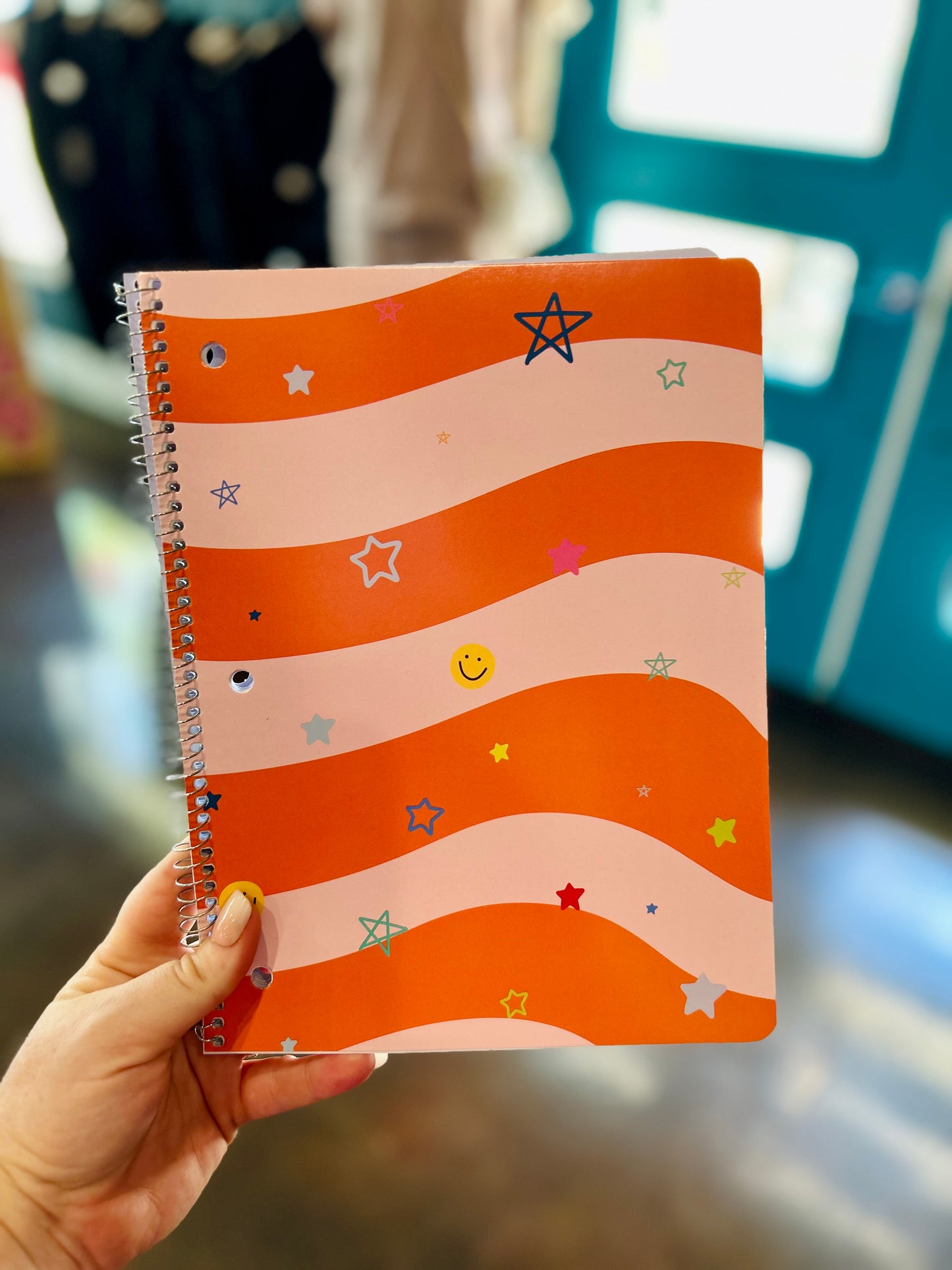 Wavy Icons Spiral Notebook