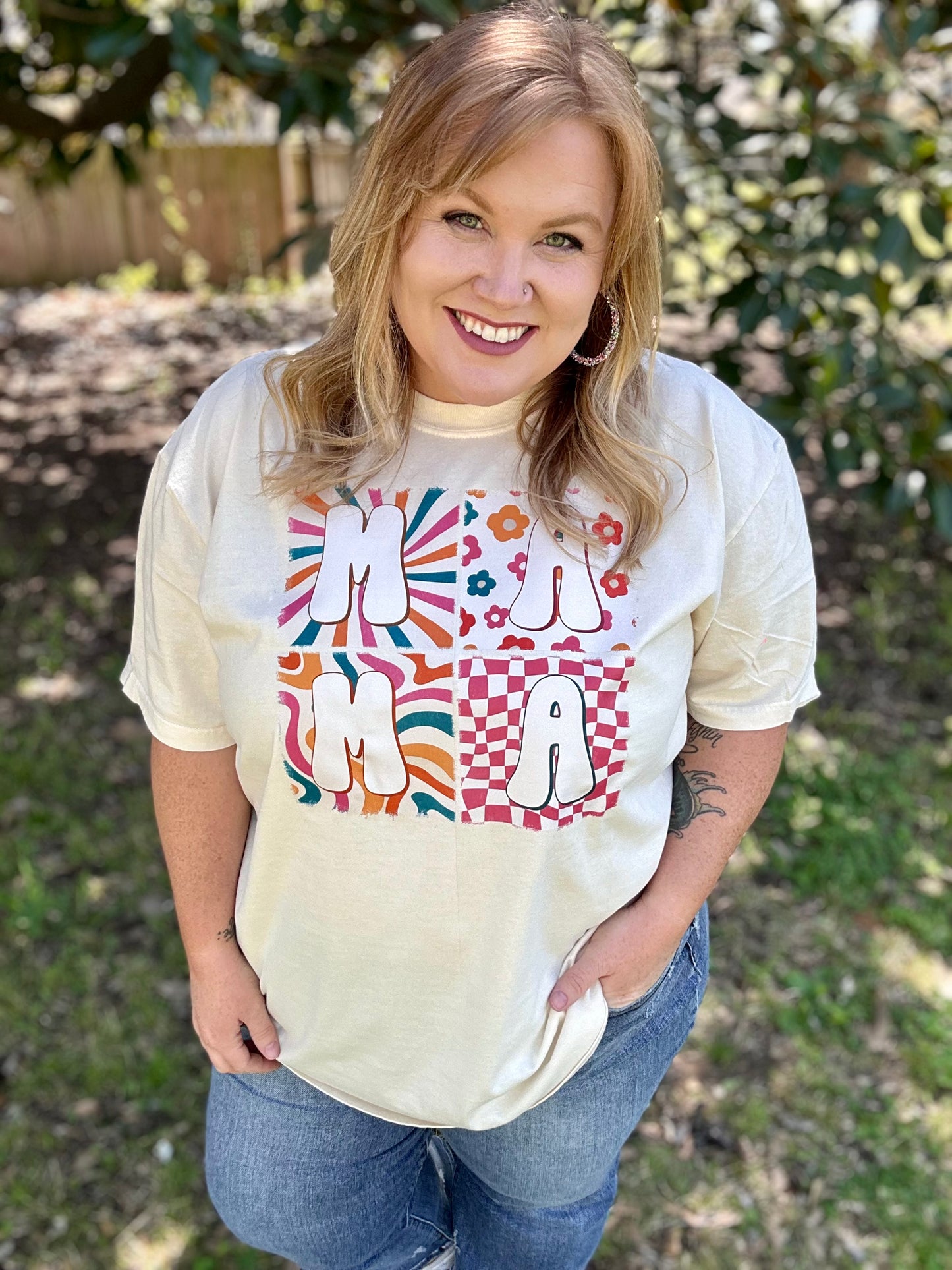 Retro Mama Graphic Tee On Comfort Colors