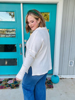 Cora Collared Ivory Knit Top
