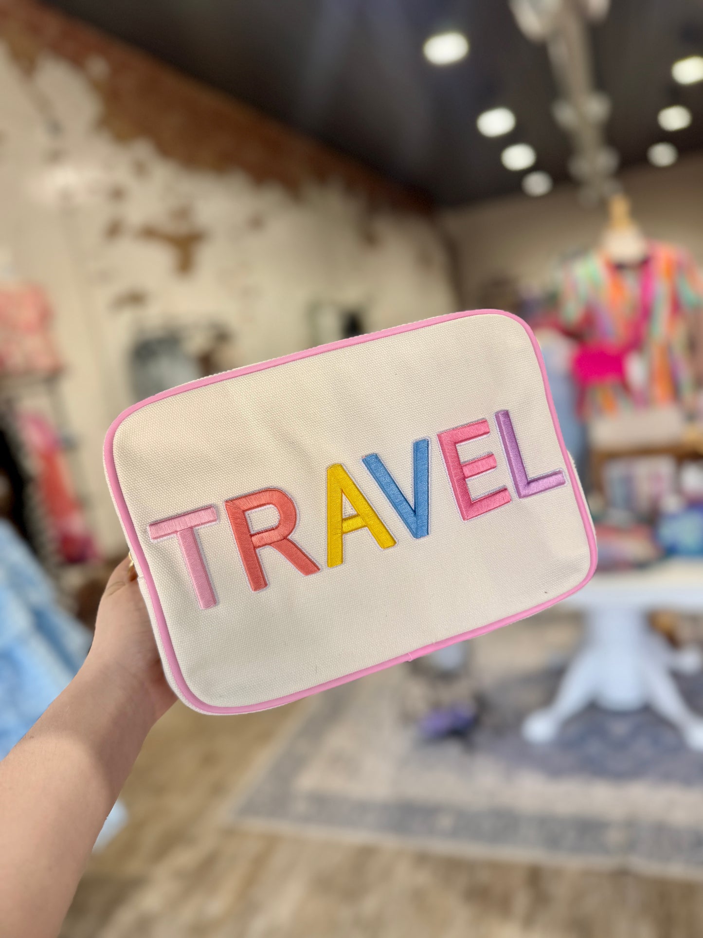 Large Travel Canvas Embroidered Bag