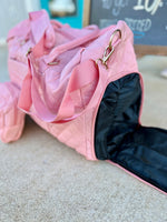 Quilted Duffel with Shoe Compartment and Travel Pouch
