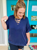 Lakinn Knit Top In Navy