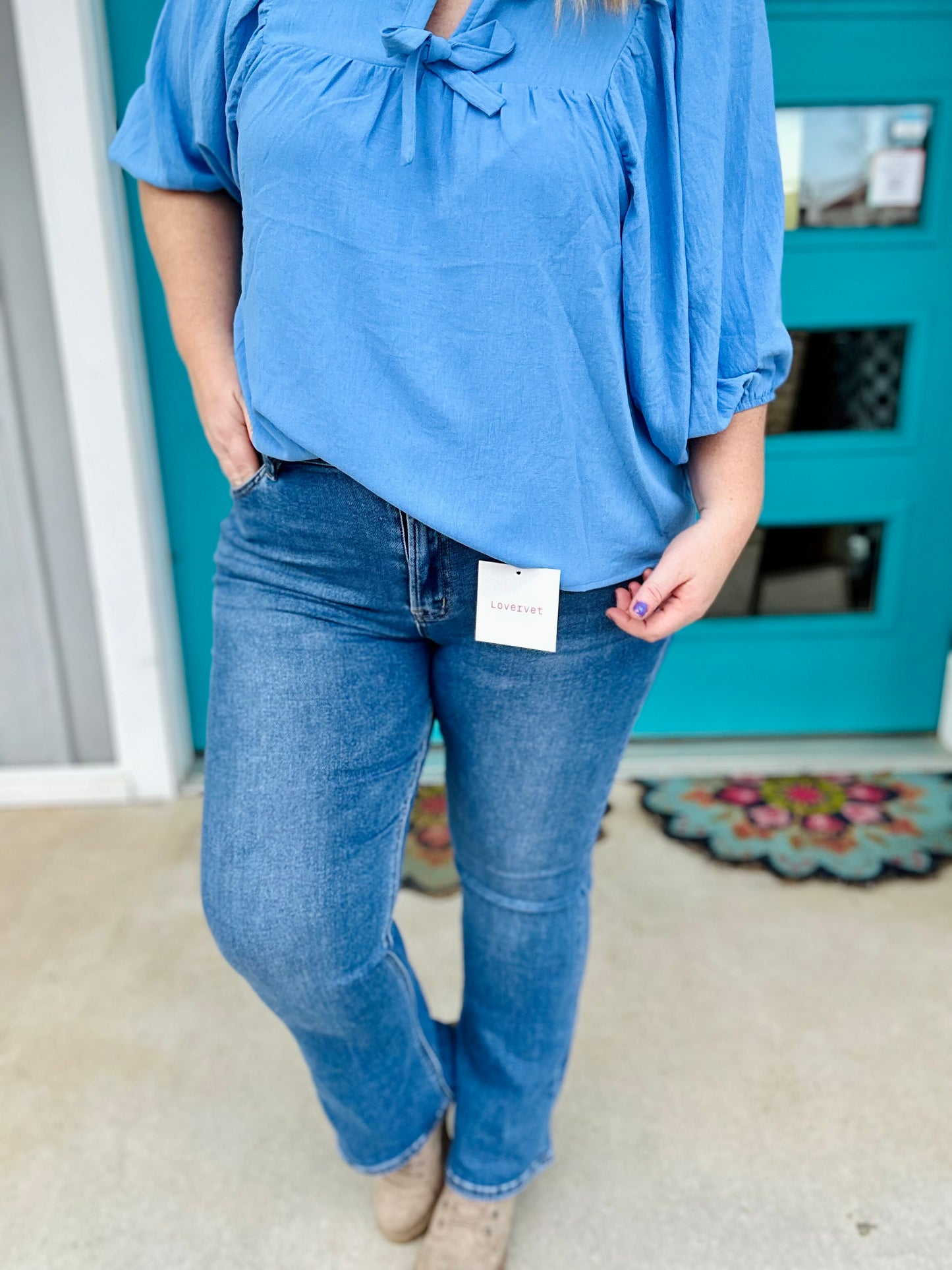Kaci High Rise Bootcut Vervet Jean