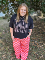 Mama Stretch Varsity Tee on Black Comfort Color