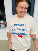 Proud to be American Doodle Tee on Comfort Colors
