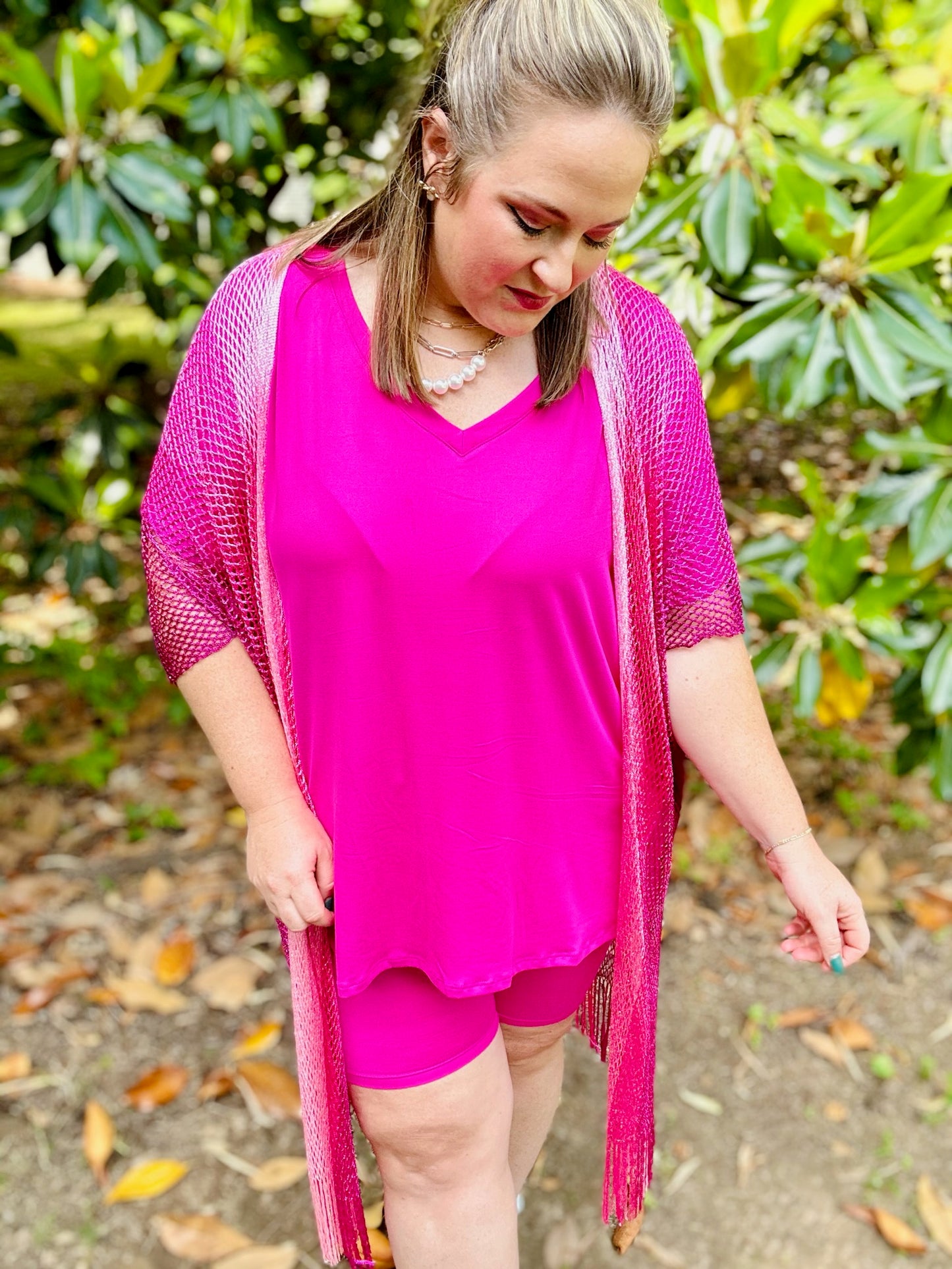 Laylah Biker Set in Hot Pink