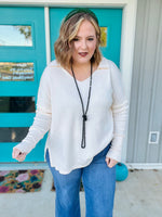 Cora Collared Ivory Knit Top
