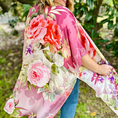Whit Floral Kimono