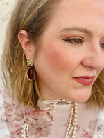 Geostone Drop Earrings - Amber
