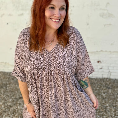 Leopard Babydoll Mini Dress