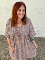 Leopard Babydoll Mini Dress
