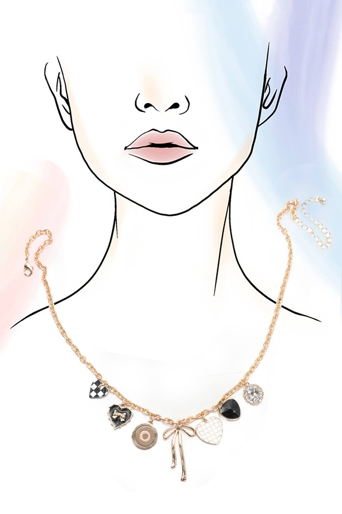 Checkered Charm Necklace