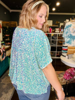 Brandi Sequin Top in Light Teal