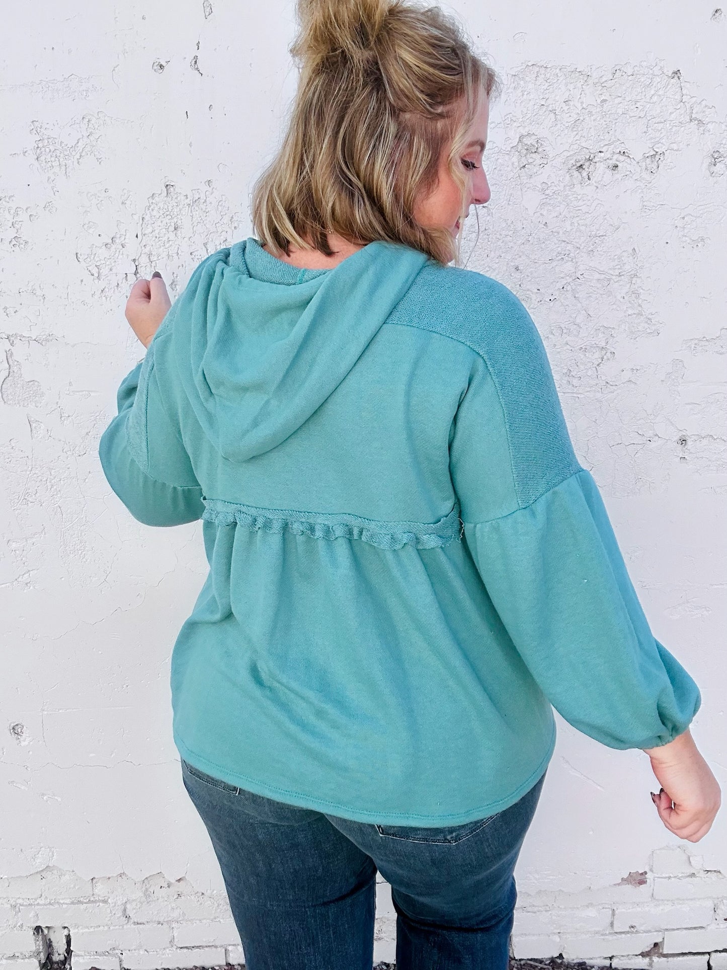 Farrah Babydoll Top In Jade