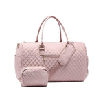 Quilted Duffel with Shoe Compartment and Travel Pouch