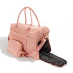 Quilted Duffel with Shoe Compartment and Travel Pouch
