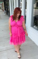 Alianah Pink Tiered Dress