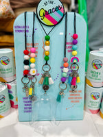 Retractable Beaded Lanyard (Multiple Colors)