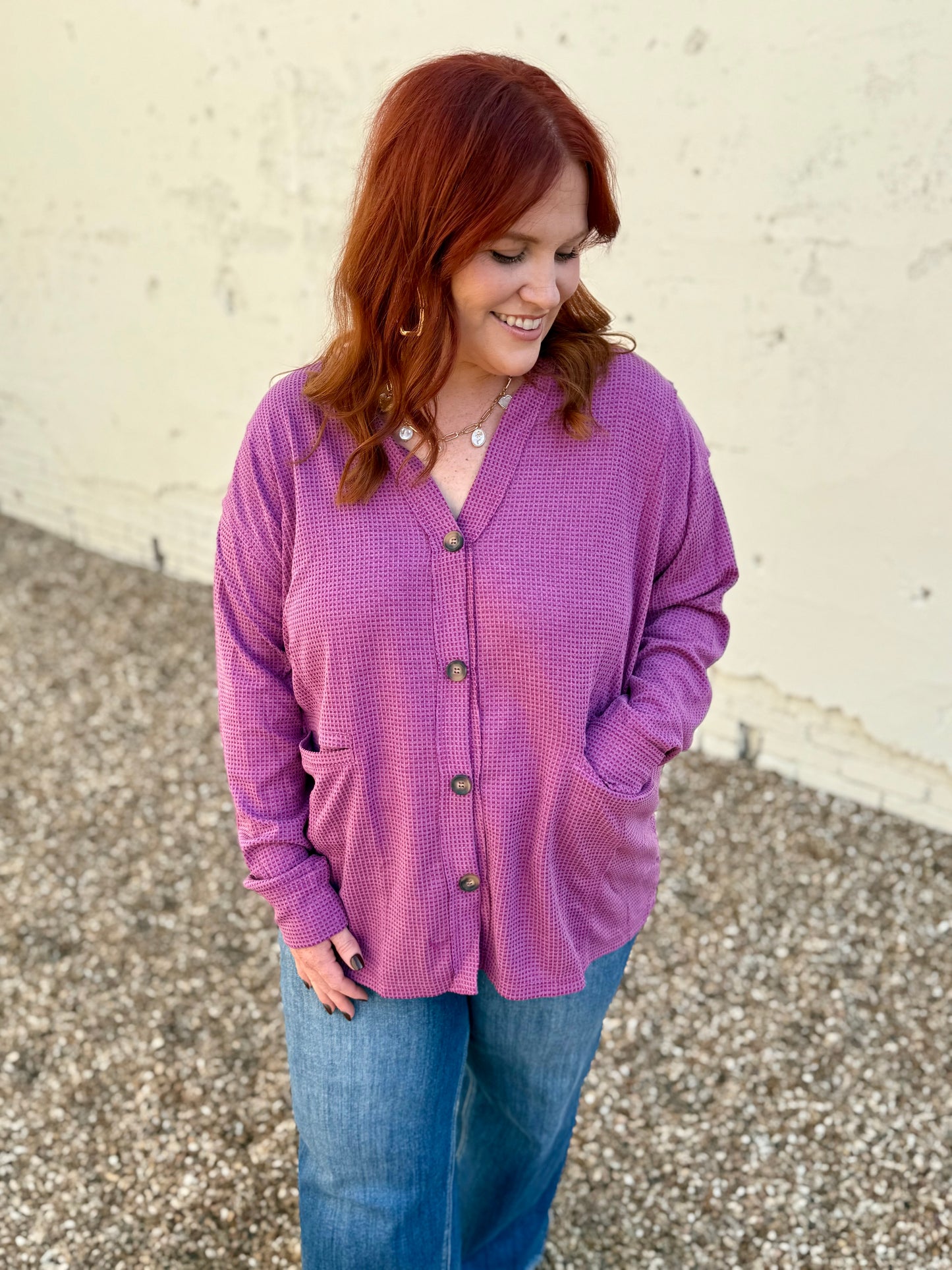 Two-Toned Charm Cardigan - Magenta