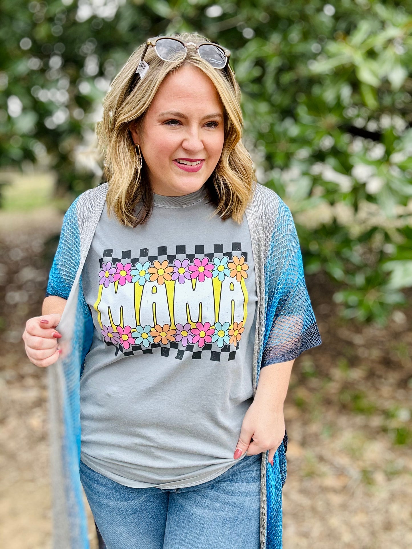 Mama Daisy Checkered Tee