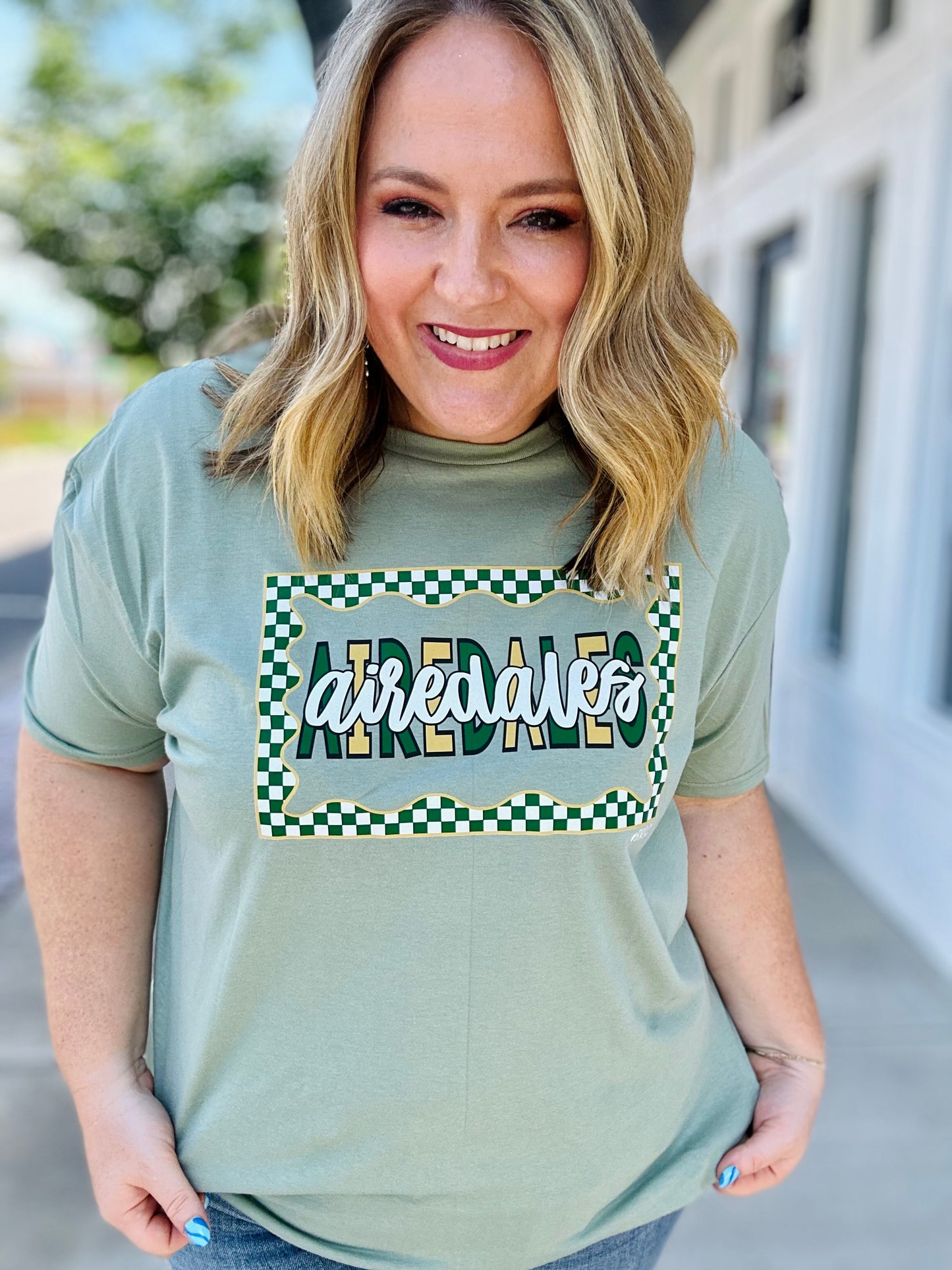 Checkered Outline School Spirit Tee