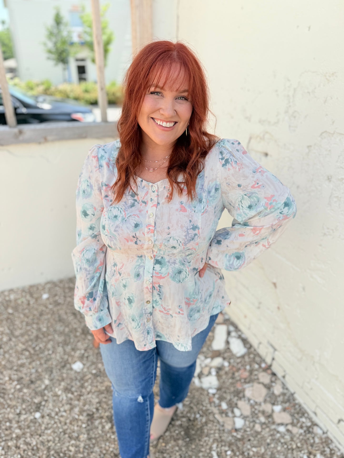 Sophia Floral Button Down Top