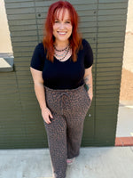 Leopard Urban Ribbed Casual Pants