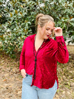 Amelia Velvet Button Down