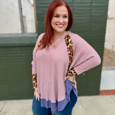 Bianca Animal Print Waffle Top