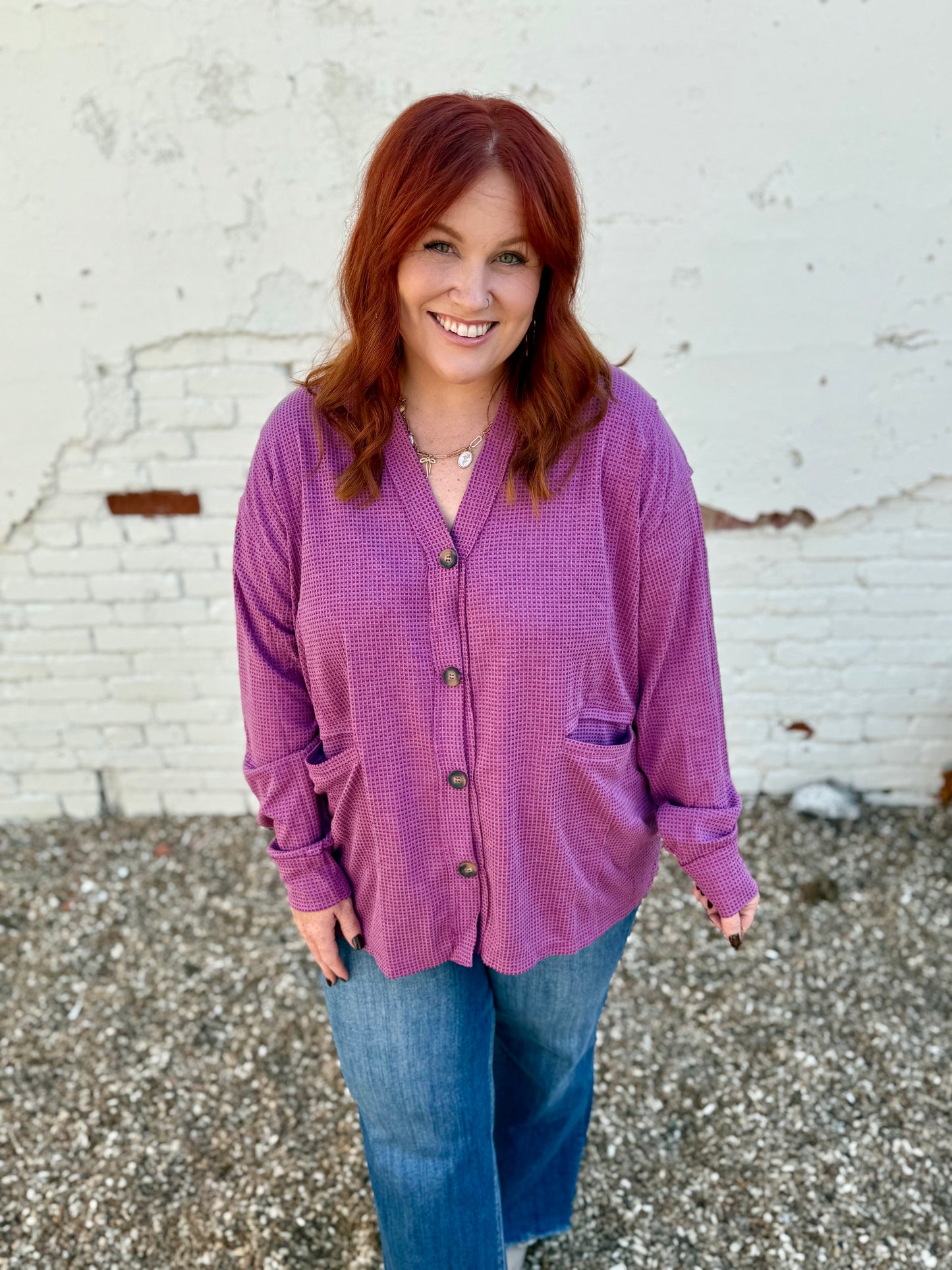 Two-Toned Charm Cardigan - Magenta