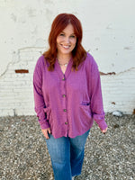 Two-Toned Charm Cardigan - Magenta