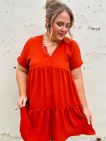 Brooke Tiered Rust Dress