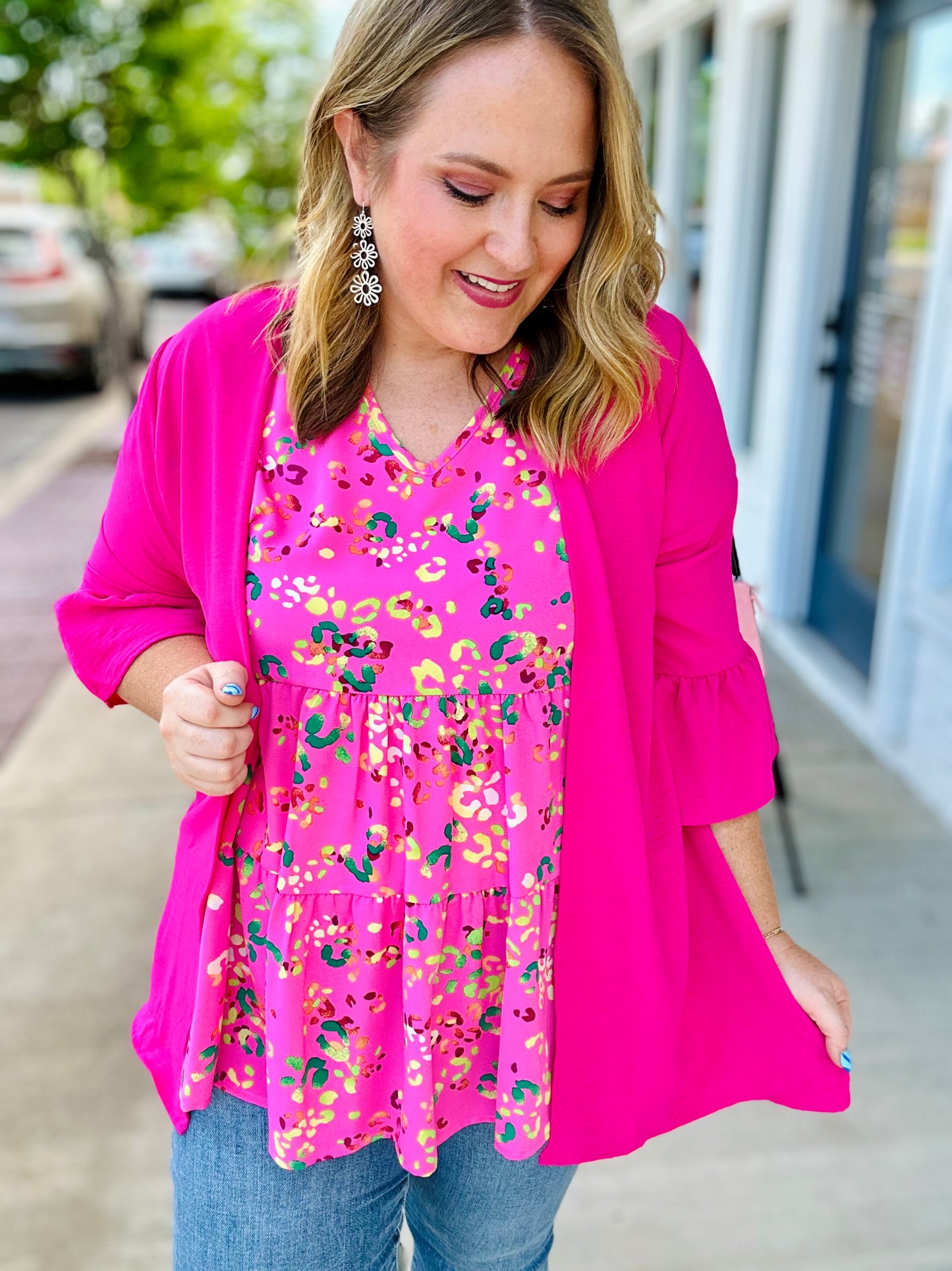 Finley Flutter Sleeved Kimono in Pink
