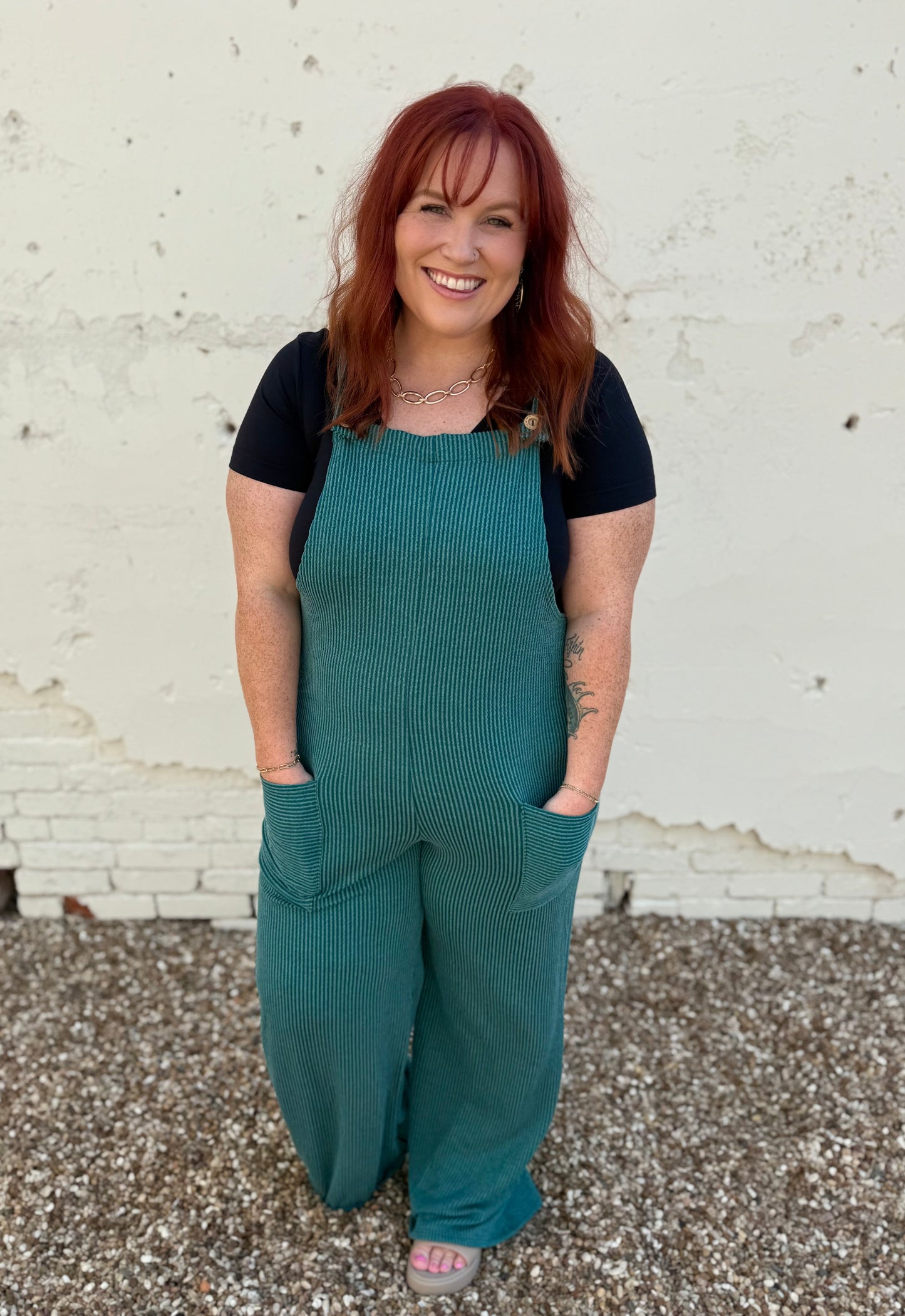 Sleeveless Solid Urban Ribbed Jumpsuit